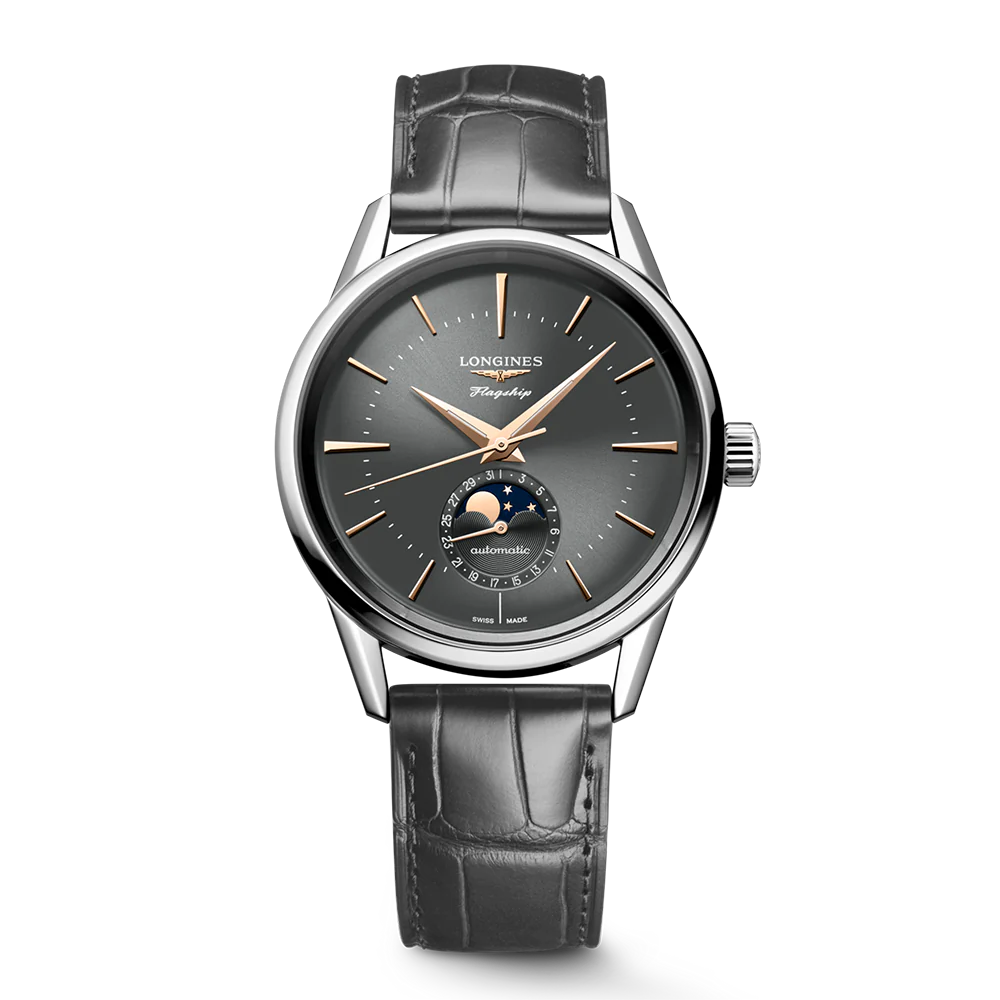 Longines Flagship Heritage Moonphase Grey dial 38.5mm L4.815.4.52.2
