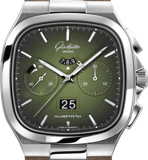 Glashutte Original Seventies Chronograph Green dial Mens watch 40 1-37-02-09-02-62