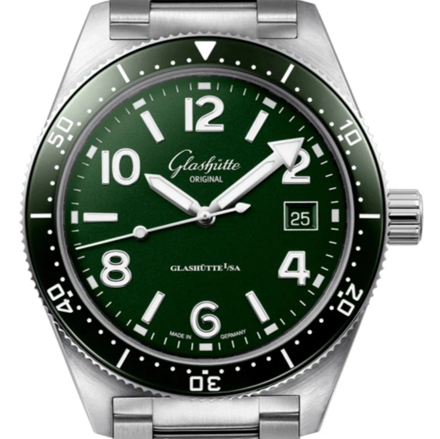 Glashutte Original SeaQ Reloj para hombre con esfera verde 39.5 1-39-11-13-83-70