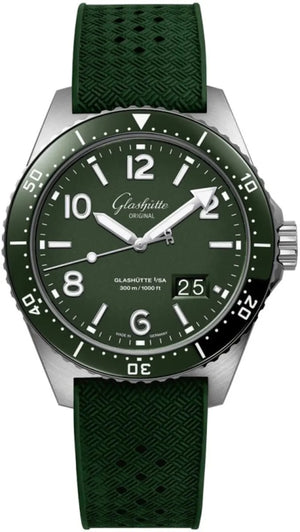 Glashutte Original SeaQ Panoramadatum Reloj para hombre con esfera verde 43 1-36-13-07-83-33