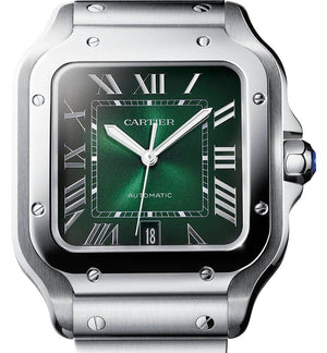 Cartier Santos Green | Green Dial Cartier Santos Watch | Harley's Time