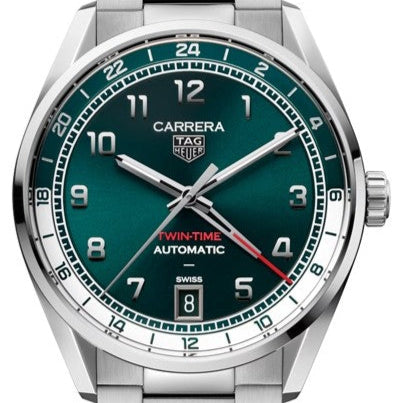 TAG Heuer Carrera Date Twin-time Green dial 39mm WDA2114.BA0043