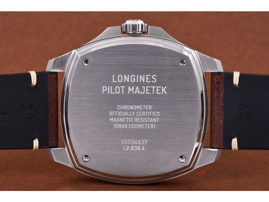 浪琴 Pilot Majetek 黑色表盘 43 毫米 L2.838.4.53.9
