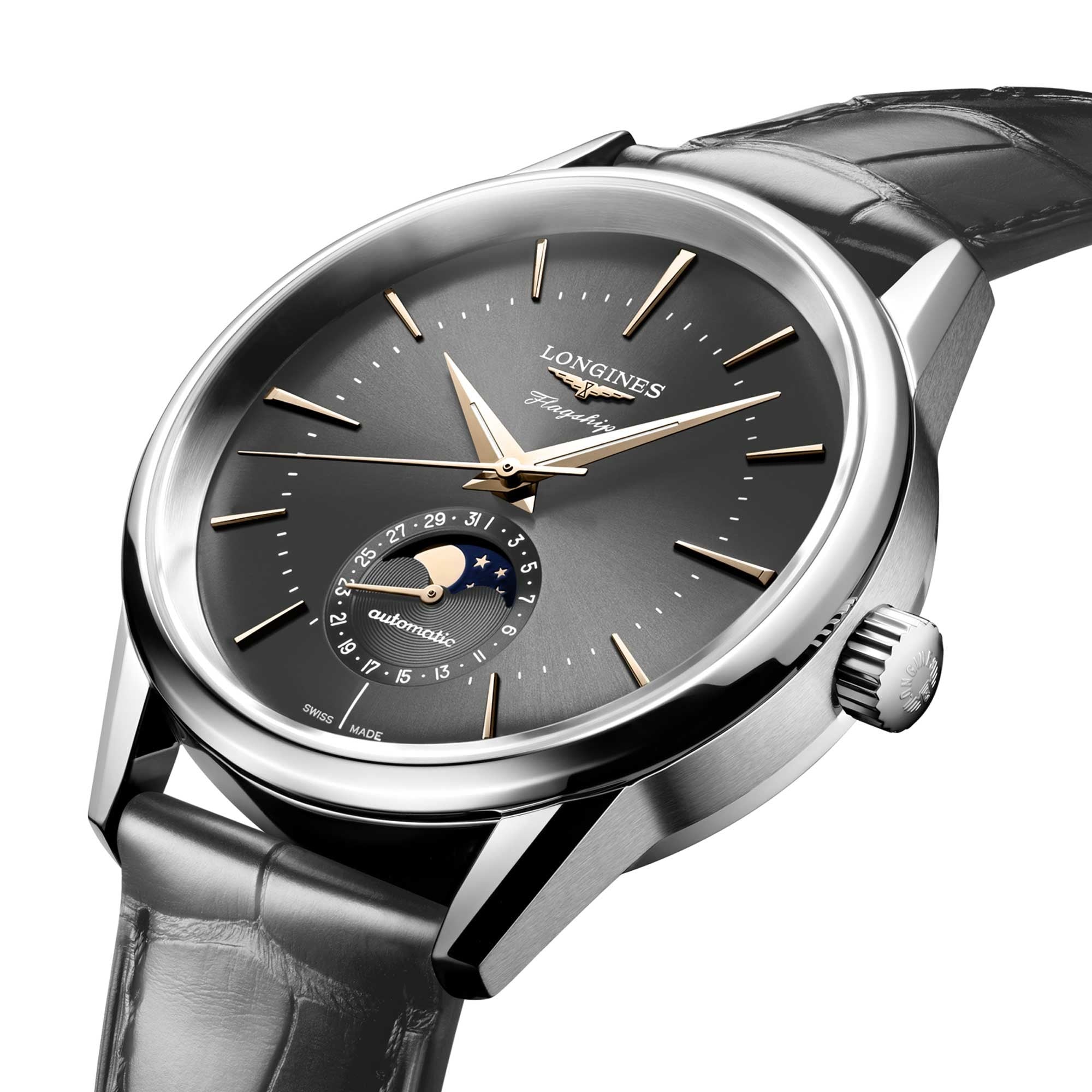 Longines Flagship Heritage Moonphase Grey dial 38.5mm L4.815.4.52.2