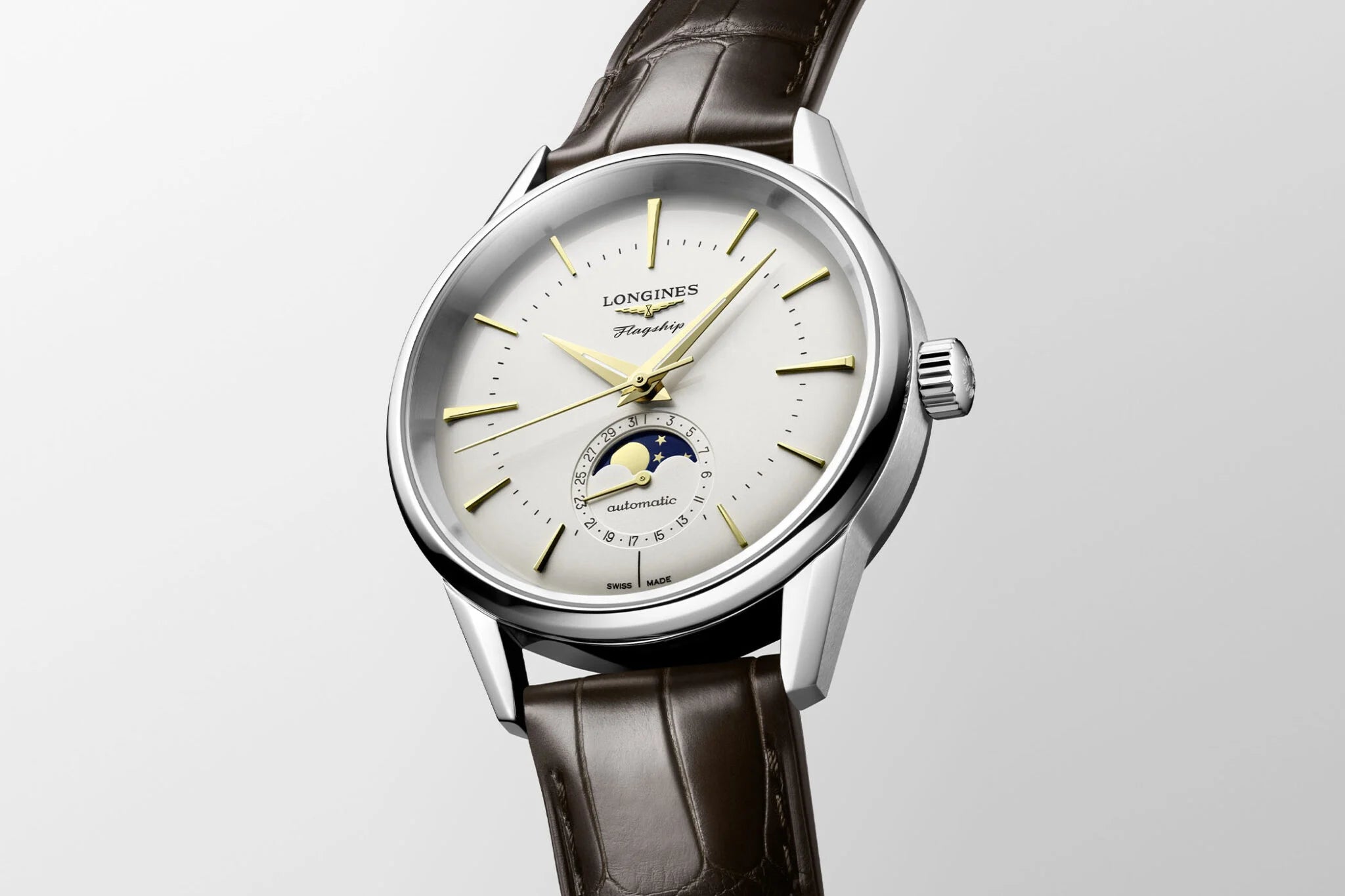 Longines Heritage Moonphase Automatic Silver dial 35.8 mm L4.815.4.72.2