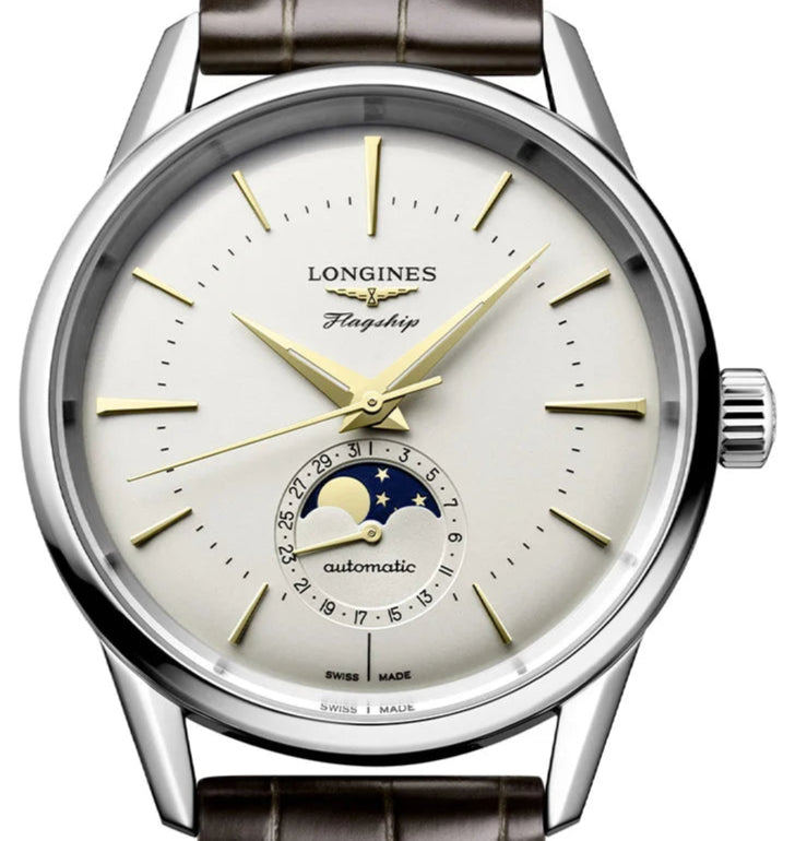Longines Heritage Moonphase Automatic Silver dial 35.8 mm L4.815.4.72.2