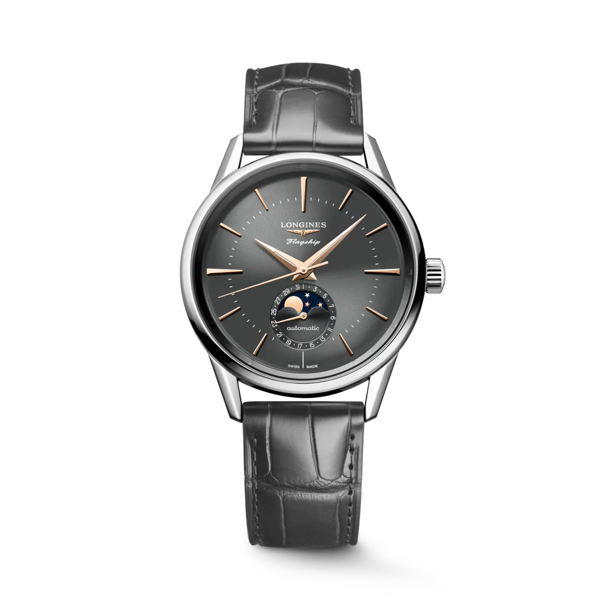 Longines Flagship Heritage Moonphase Grey dial 38.5mm L4.815.4.52.2