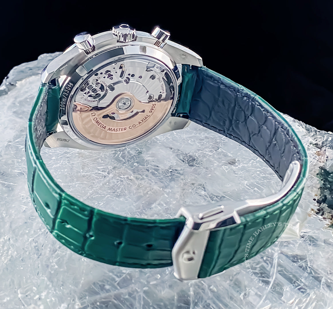 Omega Moonphase Platinum Chronograph Watch 44.25mm | Harley's Time LLC
