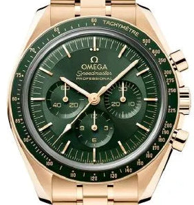 Omega Speedmaster Moonwatch 18k gold with green dial  310.60.42.50.10.001