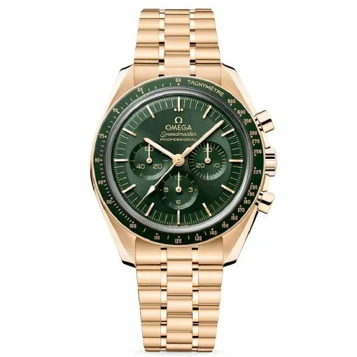 Omega Speedmaster Moonwatch 18k gold with green dial  310.60.42.50.10.001