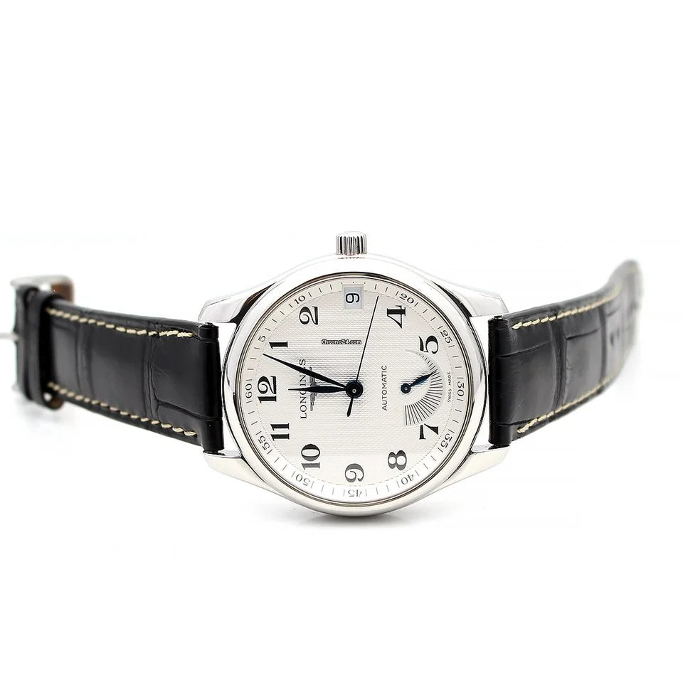 Longines Master Collection Reloj automático para hombre con esfera plateada y correa marrón 42 L2.893.4.78.3