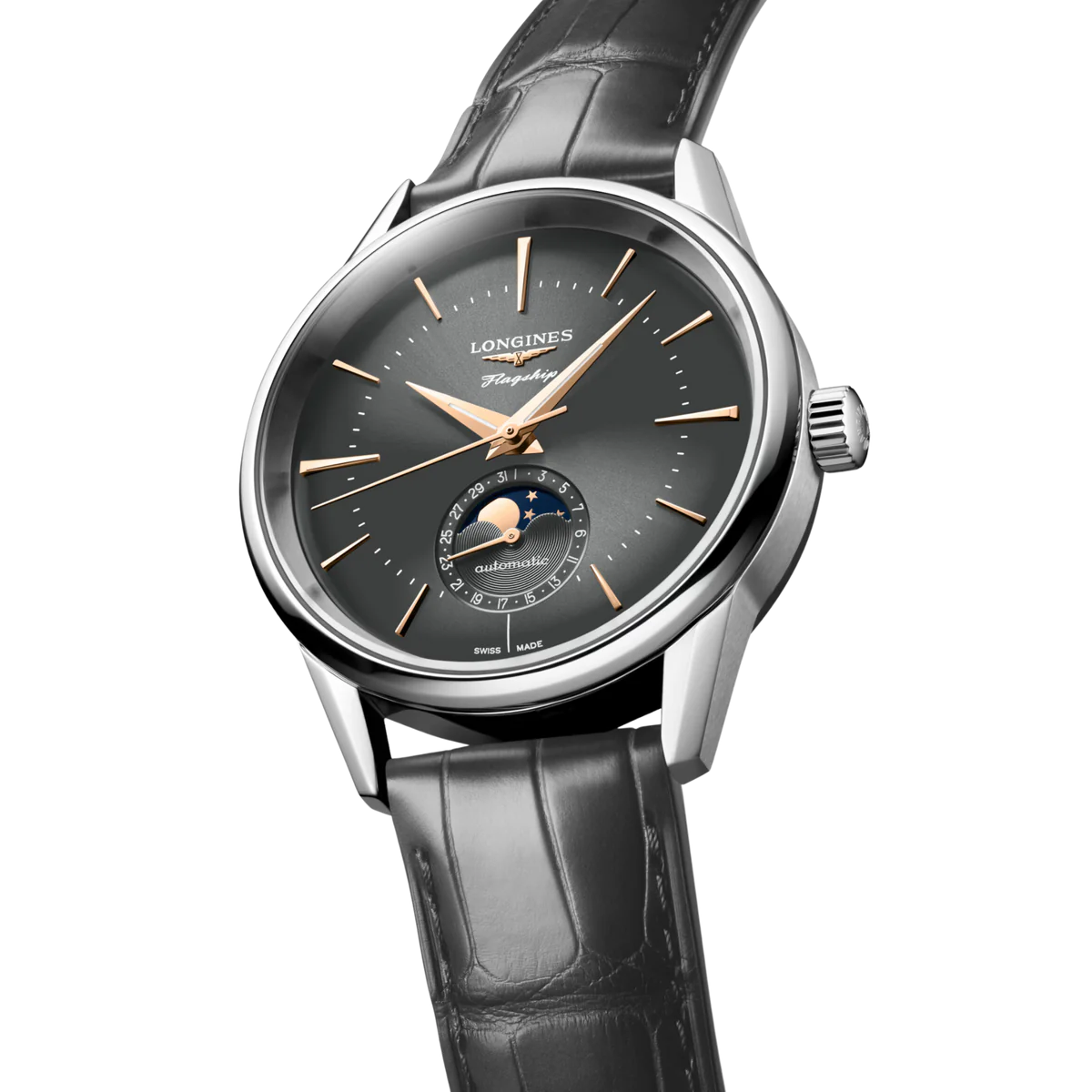 Longines Flagship Heritage Moonphase Grey dial 38.5mm L4.815.4.52.2