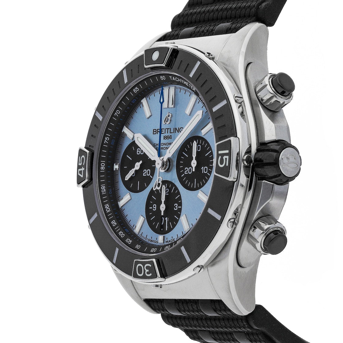 Breitling Chronomat Ice Blue 44mm Rubber Strap Ref#PB0136251C1S1