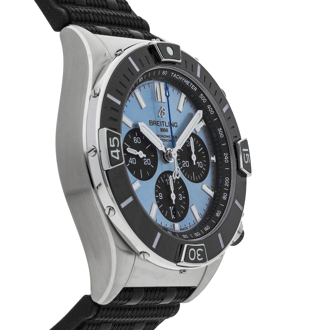 Breitling Chronomat Ice Blue 44mm Rubber Strap Ref#PB0136251C1S1