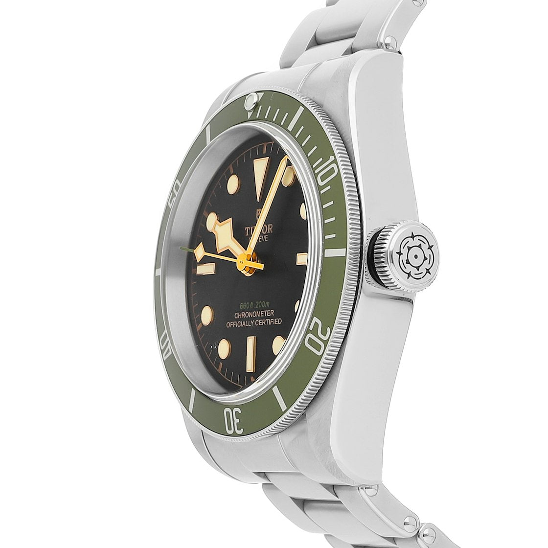 帝舵碧湾绿色 Harrods 带钢表链北约表带男式手表 41 79230G