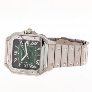 Cartier Santos Green | Green Dial Cartier Santos Watch | Harley's Time