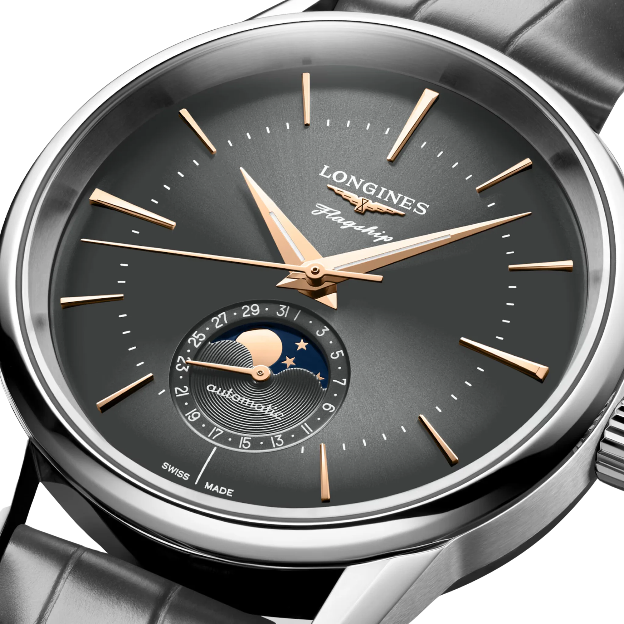 Longines Flagship Heritage Moonphase Grey dial 38.5mm L4.815.4.52.2