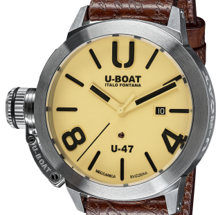 U-Boat Classico U-47mm Ivory dial Brown strap 8106