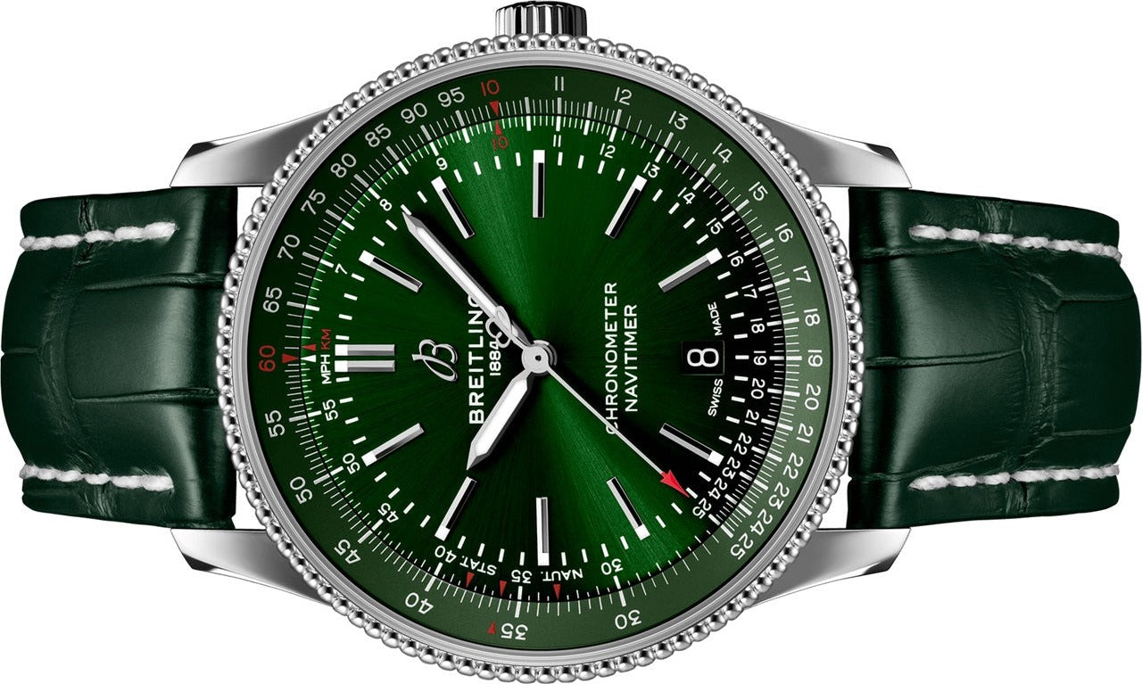 Breitling Navitimer Automatic Green dial Croc strap 41 A17326361L1P1