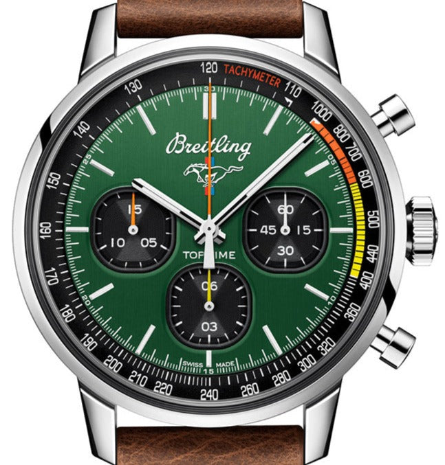 Breitling Top Time Ford Mustang Green Dial 42mm A253101A1L1X1