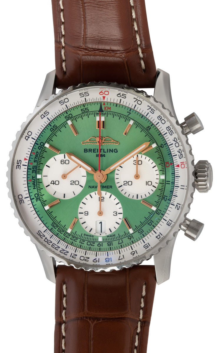 Breitling Navitimer B01 Chronograph Mint green dial 41mm AB0139211L1P1