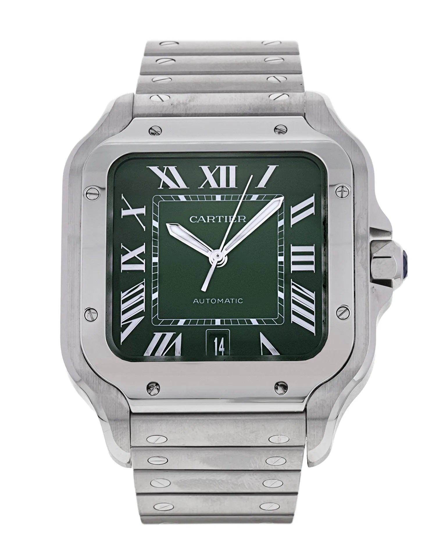 Cartier Santos Green | Green Dial Cartier Santos Watch | Harley's Time