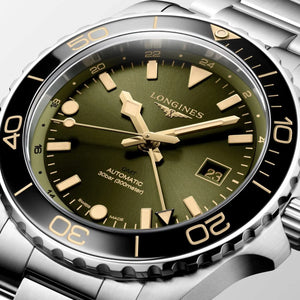 Longines Hydroconquest Gmt Green dial 43mm L3.890.4.06.6