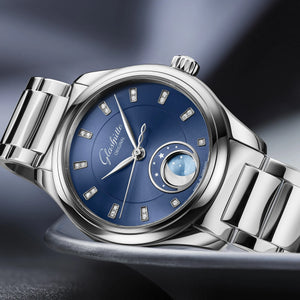 Glashutte Serenade Luna Blue dial 32.5mm 1-35-14-03-02-14