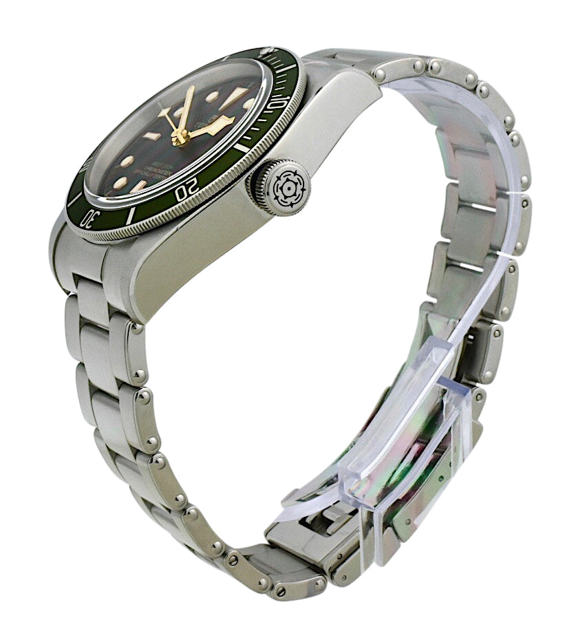 帝舵碧湾绿色 Harrods 带钢表链北约表带男式手表 41 79230G