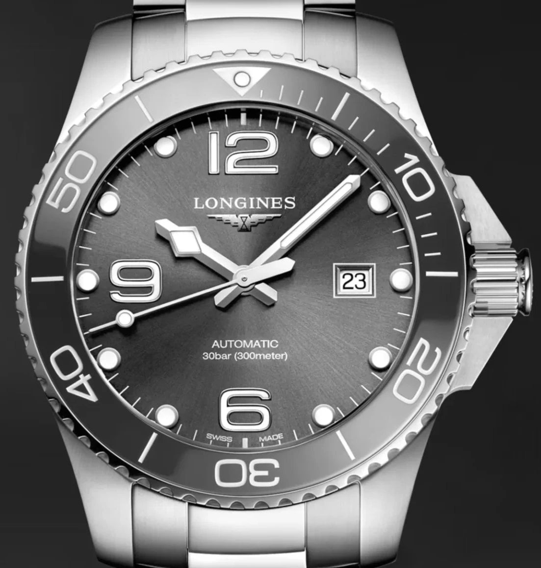 Longines Hydroconquest Automatic Grey dial 43mm L3.782.4.76.6