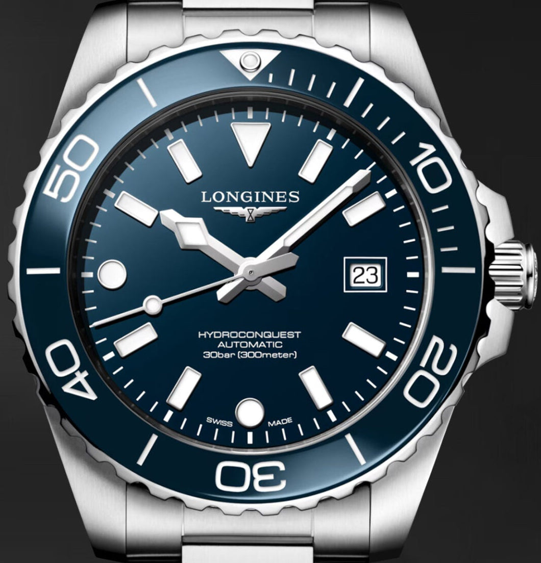 Longines Hydroconquest Blue dial 42mm L3.788.4.96.6 Bracelet – HT llc
