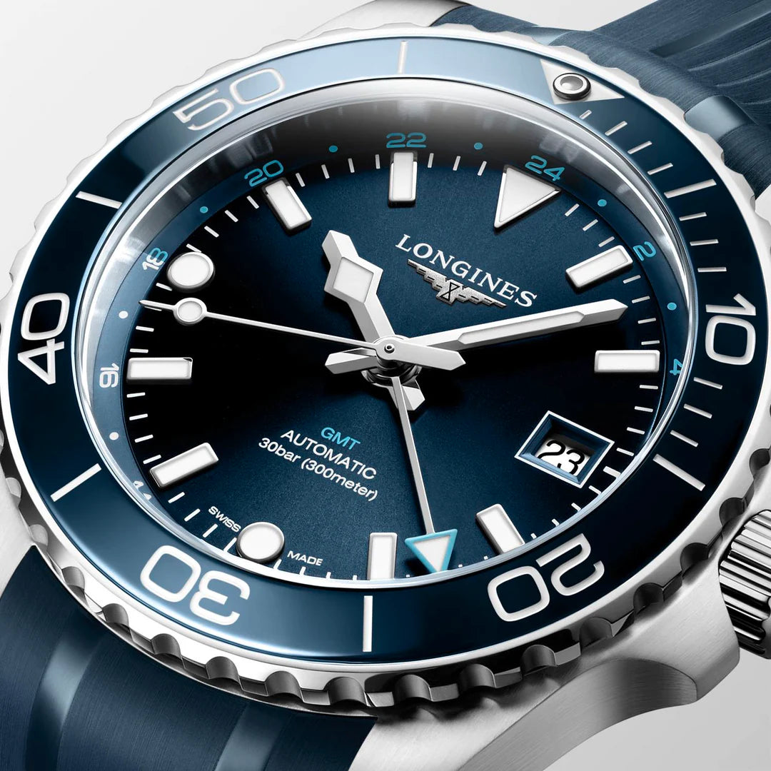 Longines Hydroconquest Gmt Blue dial L3.790.4.96.9