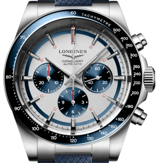 Longines Conquest Chronograph Silver dial 42mm L3.835.4.98.9