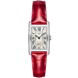 Longines DolceVita Silver dial Red strap 23.30 X 37.00 mm L5.512.4.71.5
