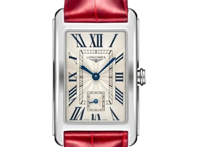 Longines DolceVita Silver dial Red strap 23.30 X 37.00 mm L5.512.4.71.5