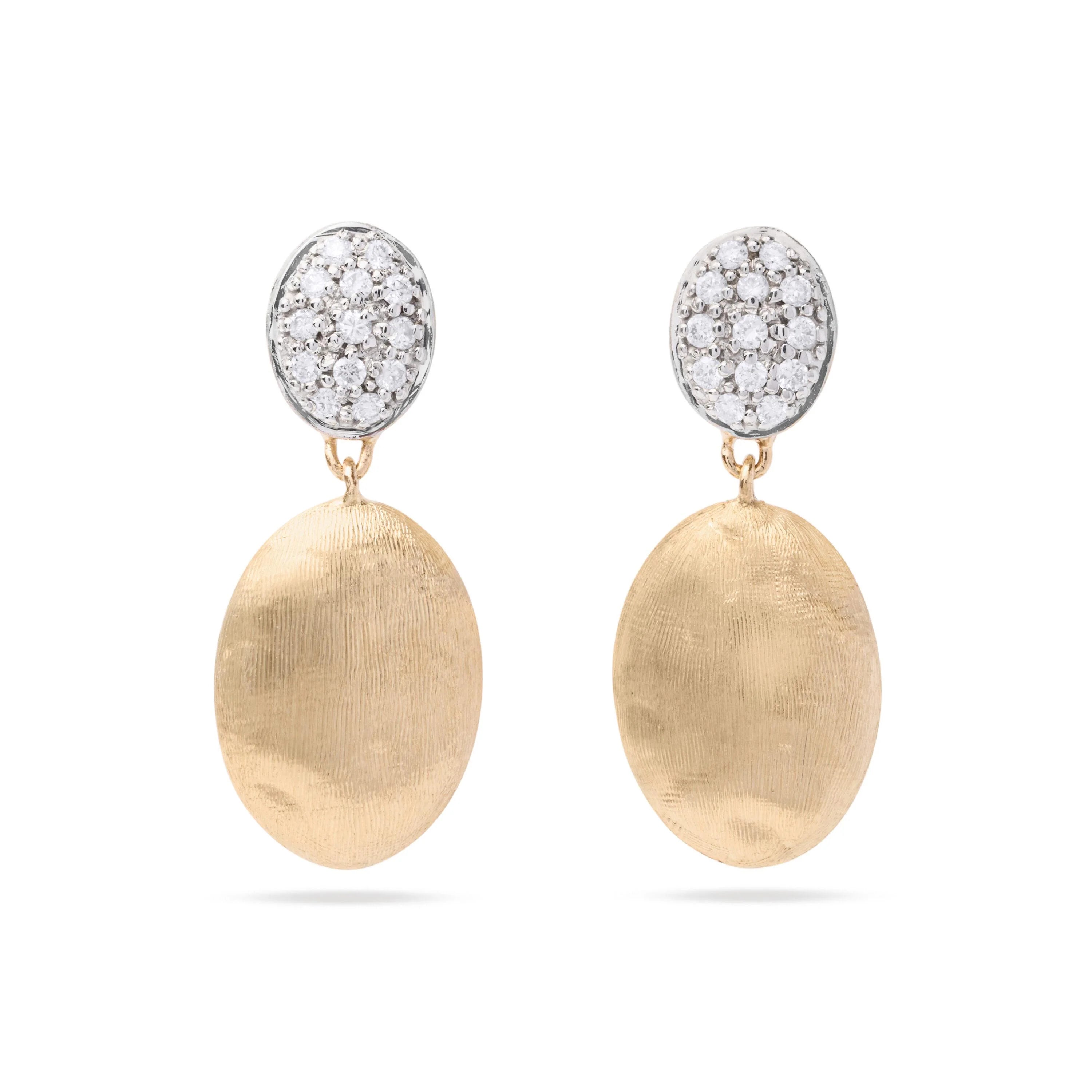 MARCO BICEGO Siviglia OB1289_B_YW_Q6  18K  & Diamond Medium Drop Earrings