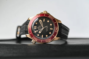 Omega Seamaster Diver Bronze Gold 300M Black Dial 42mm Rubber strap  210.92.42.20.01.003