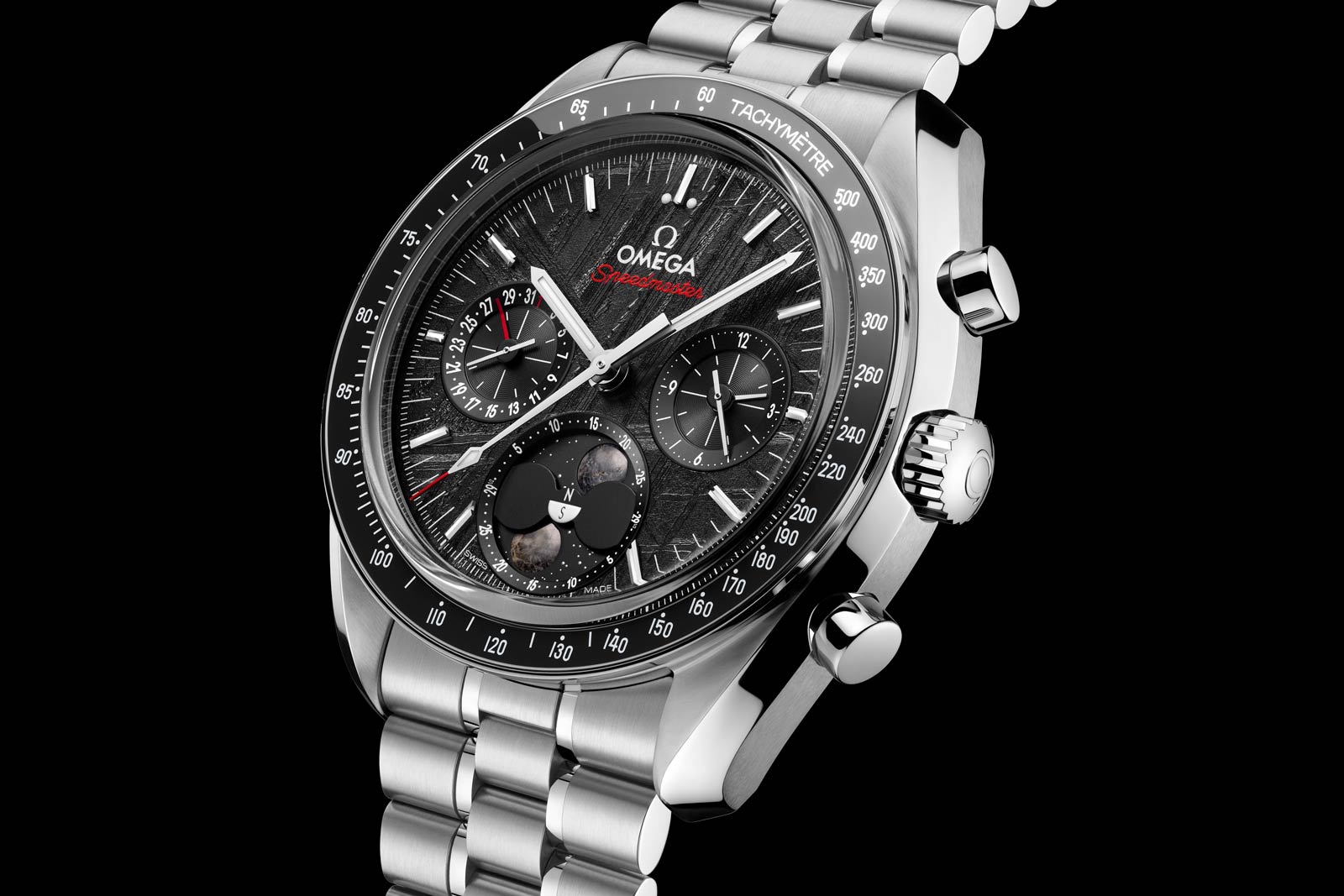 Omega Speedmaster Moonphase Meteorite Black dial 43mm  304.30.43.52.01.001