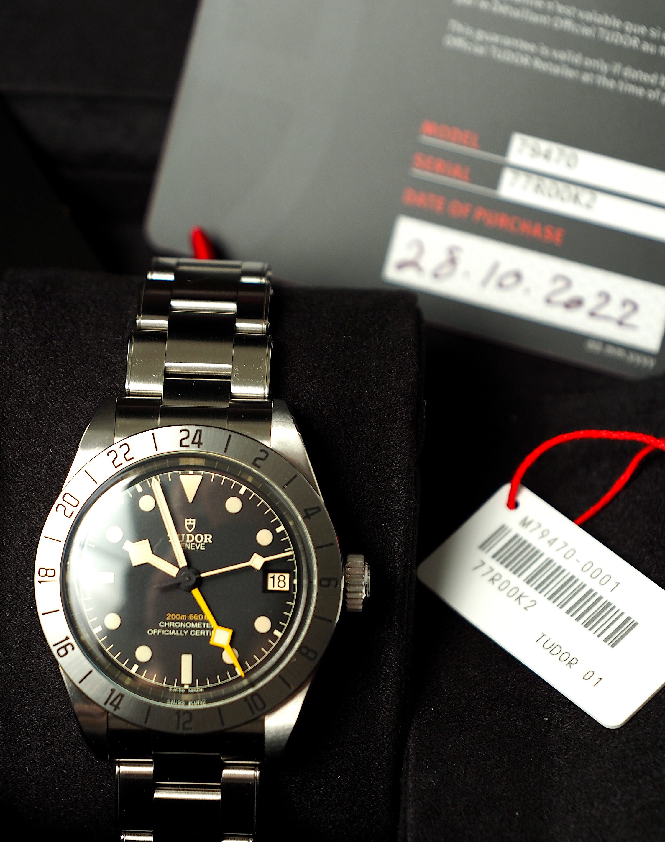 Tudor Black Bay Pro Black dial Steel bracelet Mens Watch 39 M79470-0001 Steel Bracelet