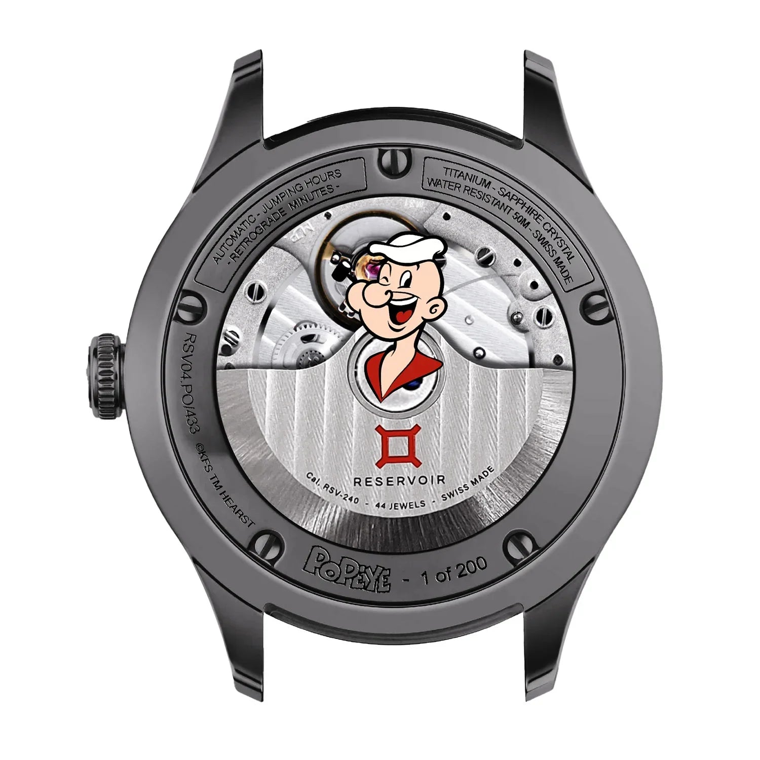 Reservoir Popeye, Luxury Men's Watch, Harley's Time LLC