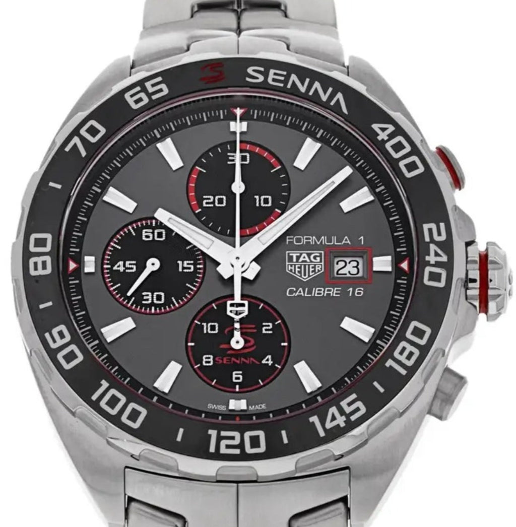 TAG Heuer FORMULA 1 SENNA Automatic Chronograph Limited edition Grey dial44 CAZ201D.BA0633