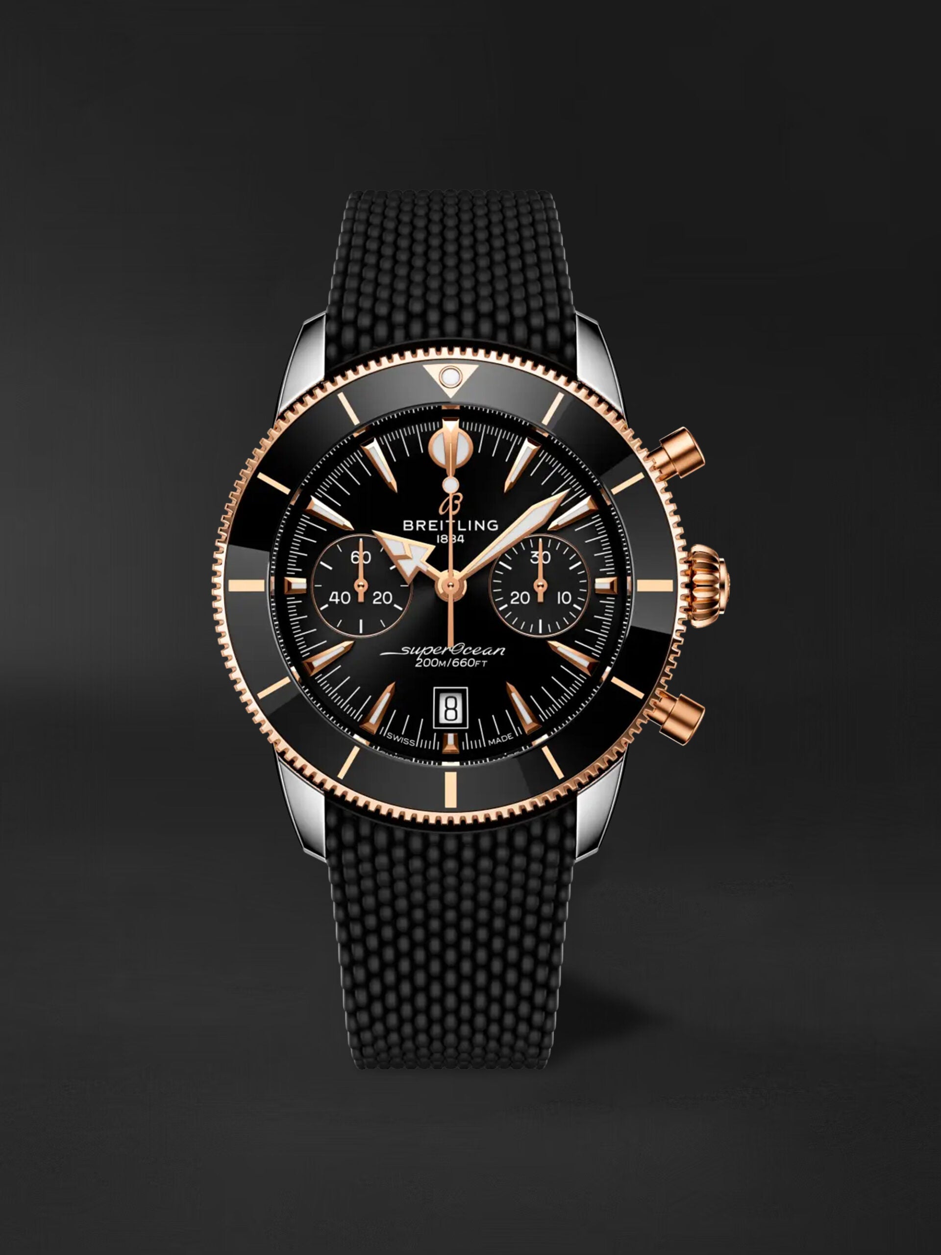 Breitling Ocean Culture Series B01 Chronograph Blk/Gold bezel 42mm UB0156H11B1S1