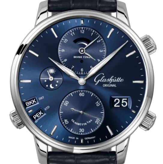 Glashutte Original Senator Cosmopolite Reloj para hombre con esfera azul 44 1-89-02-05-02-61