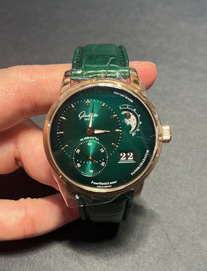 Glashutte Original Panomaticlunar Green dial Mens watch 40 1-90-02-23-35-61