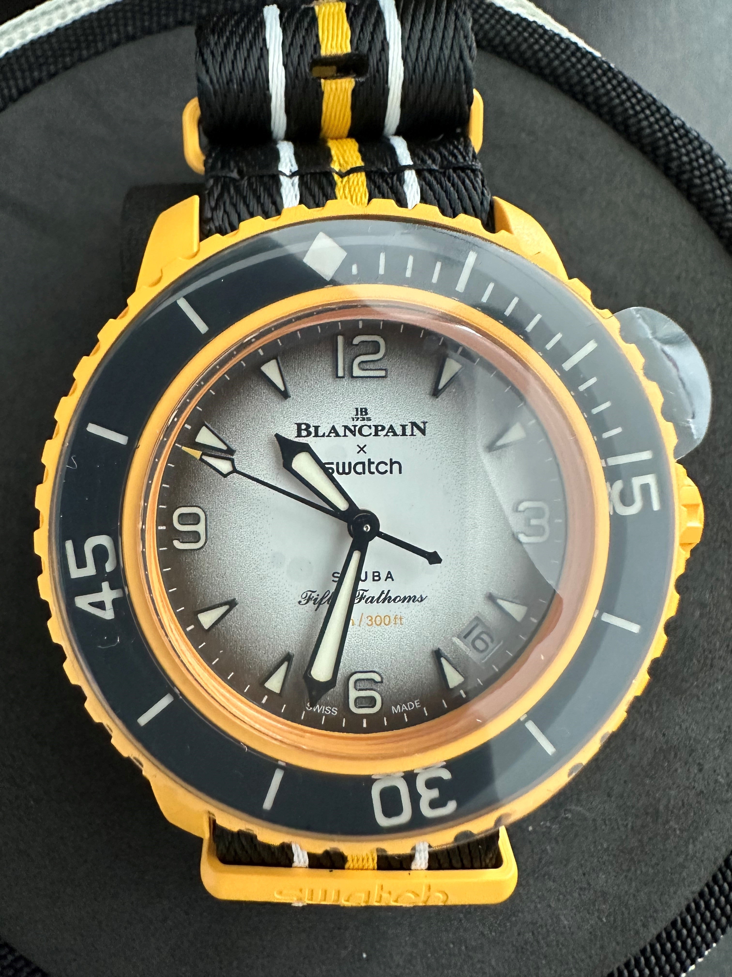 Swatch Blancpain Scuba Fifty Fathoms Pacific Ocean Yellow 42 SO35P100