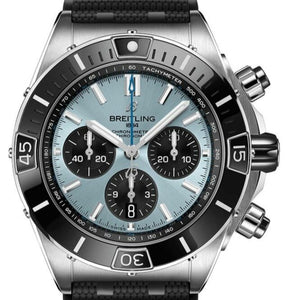 Breitling Chronomat Ice Blue 44mm Rubber Strap Ref#PB0136251C1S1