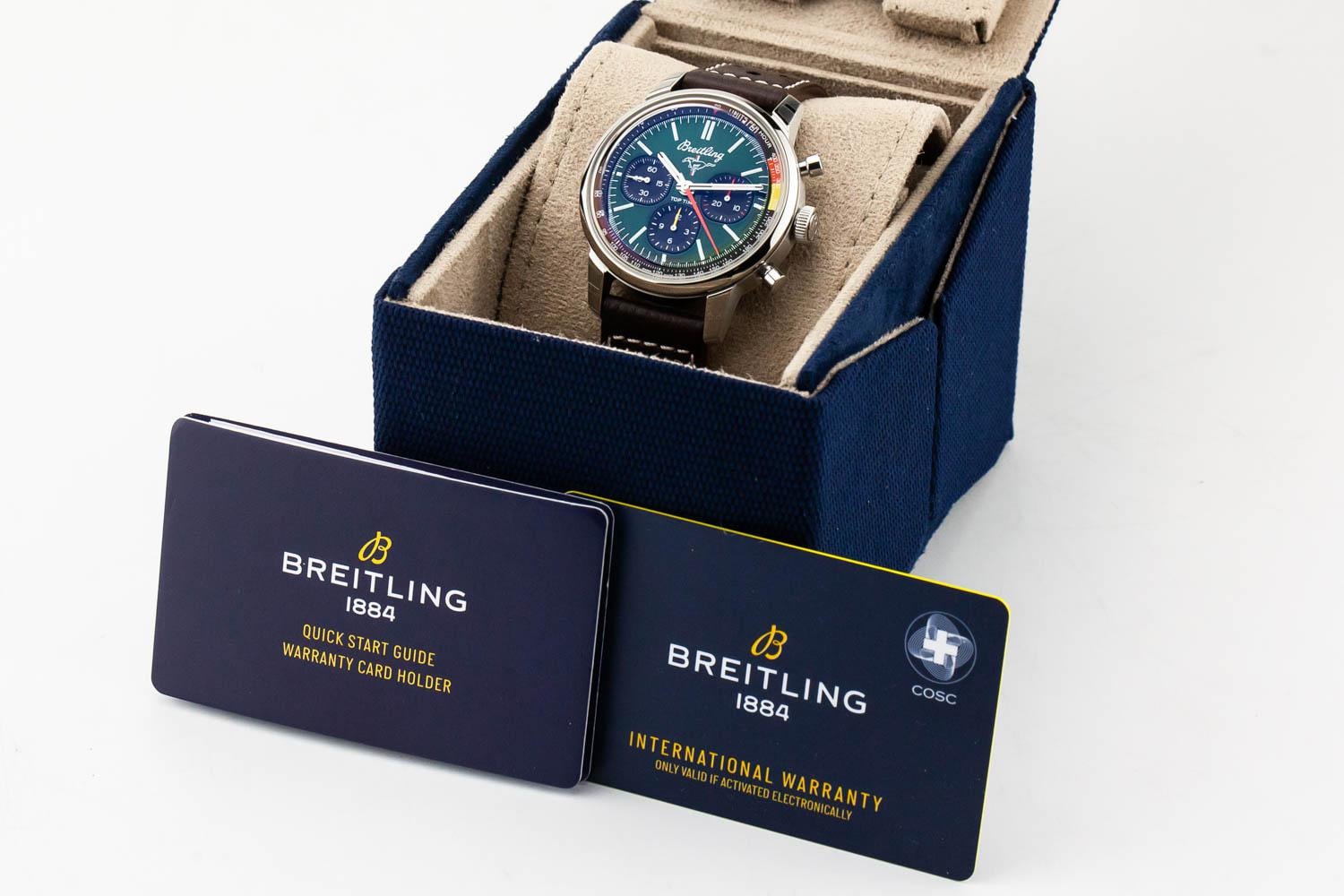Breitling Top Time B01 Ford Mustang Esfera verde 41 AB01762A1L1X1