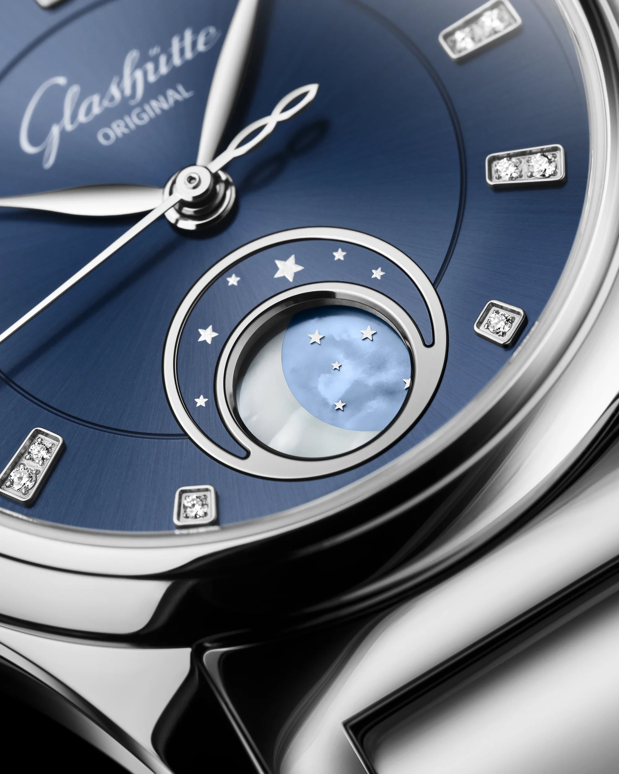 Glashutte Serenade Luna Blue dial 32.5mm 1-35-14-03-02-14