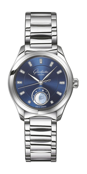 Glashutte Serenade Luna Blue dial 32.5mm 1-35-14-03-02-14