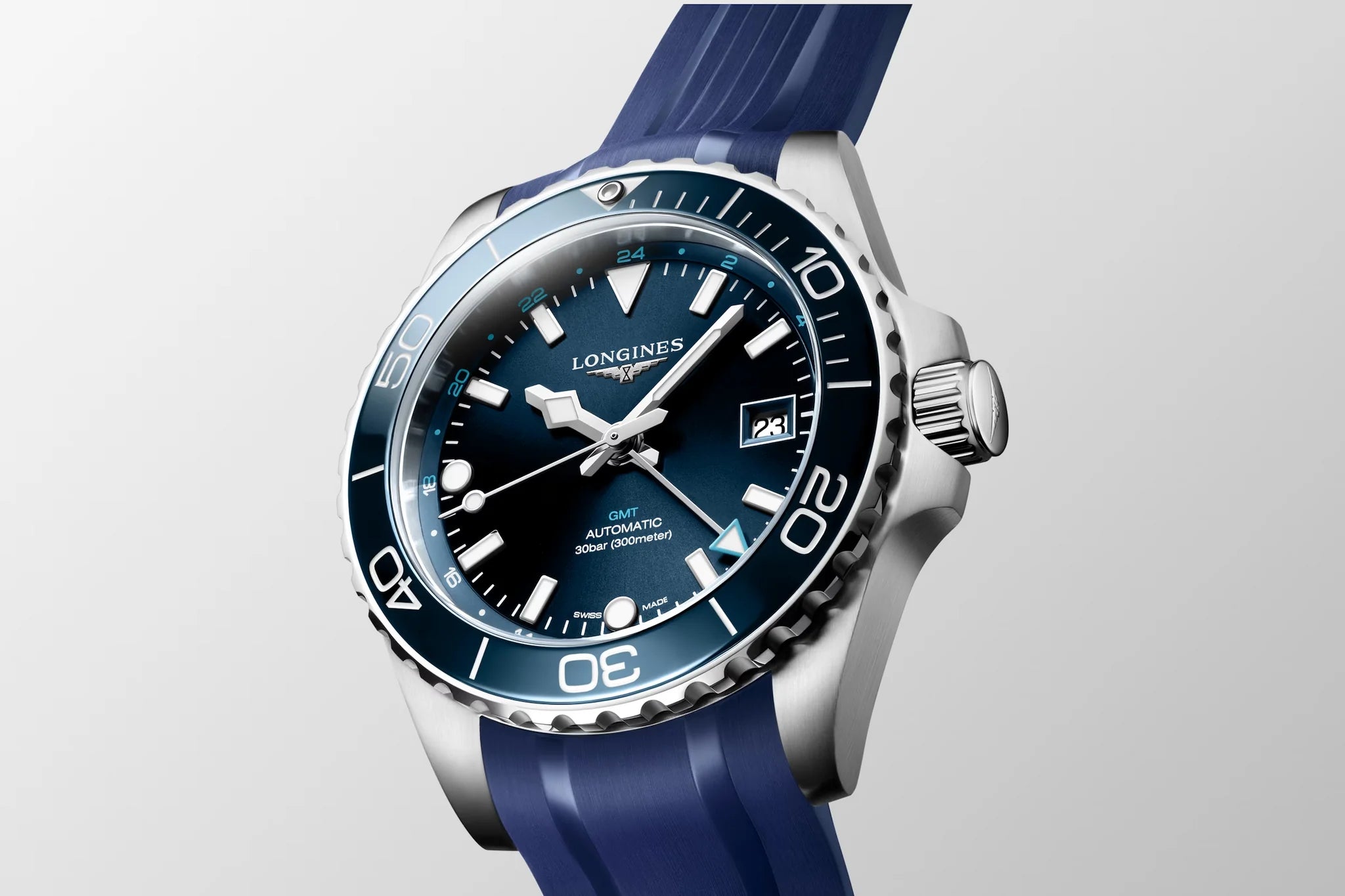 Longines Hydroconquest Gmt Blue dial L3.790.4.96.9